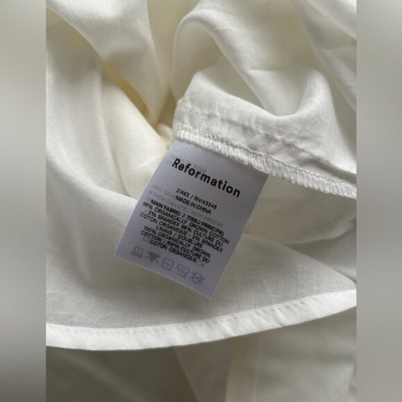 NEW Reformation Lissa Cotton Midi Dress White Ivory Removable Strap | US 0 UK 4 - Picture 14 of 15